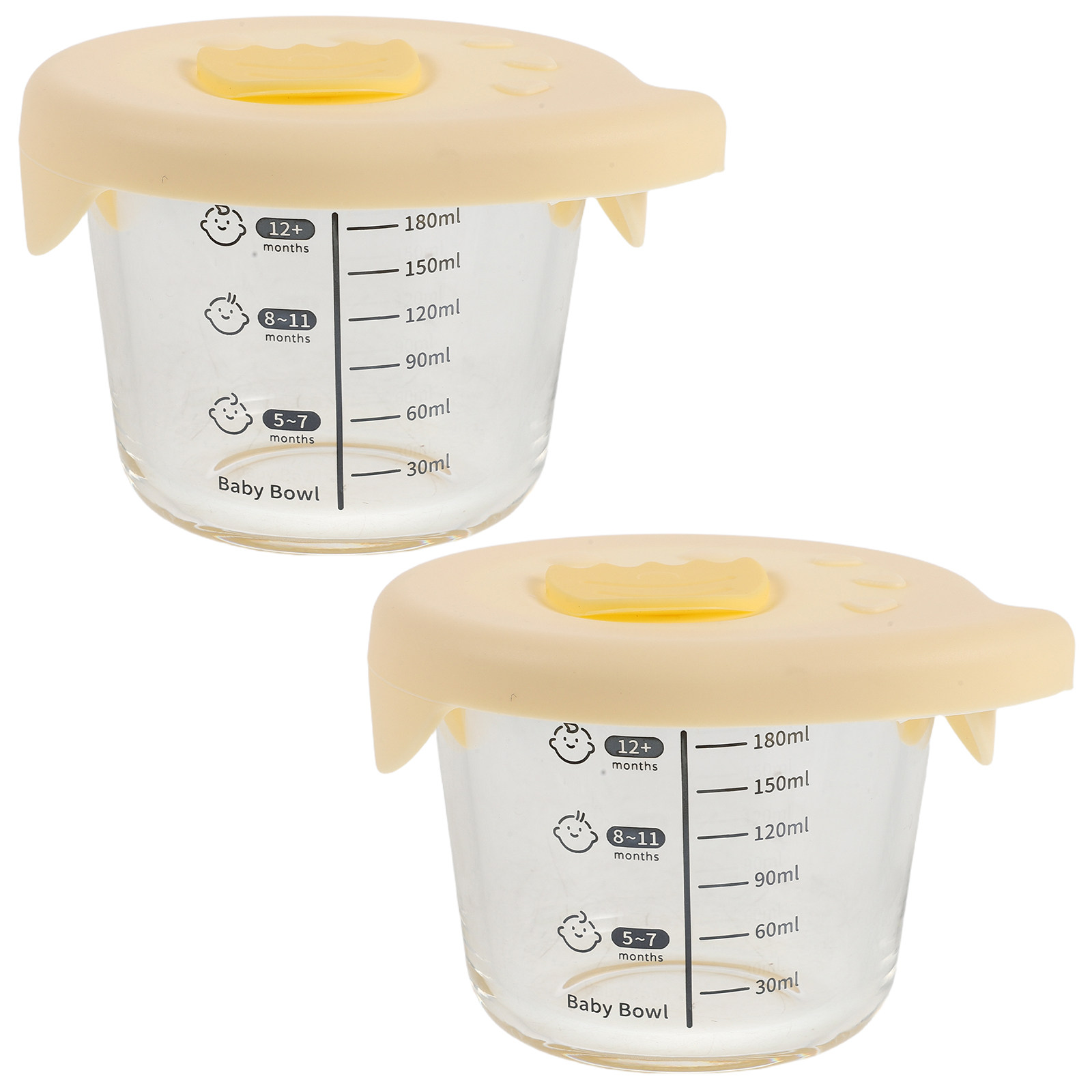 Baby Food Containers Glass - 2Pcs Glass Baby Food Storage Containers
