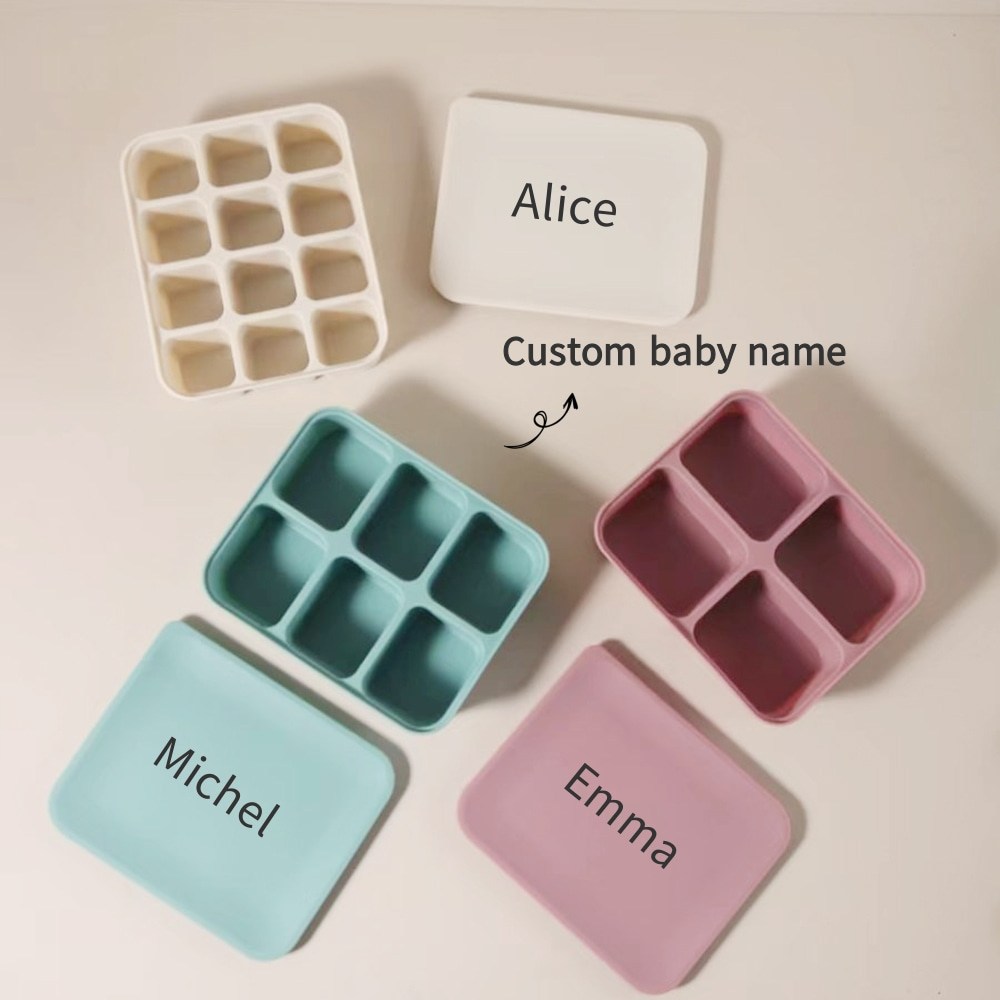 Baby Food Glass Jars - Personalized Baby Food Freezer Tray with