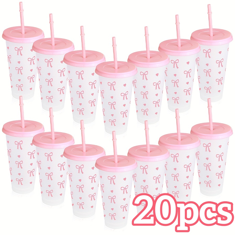 Training Cup Straw - 2/20pcs 24oz Reusable Party Cups with