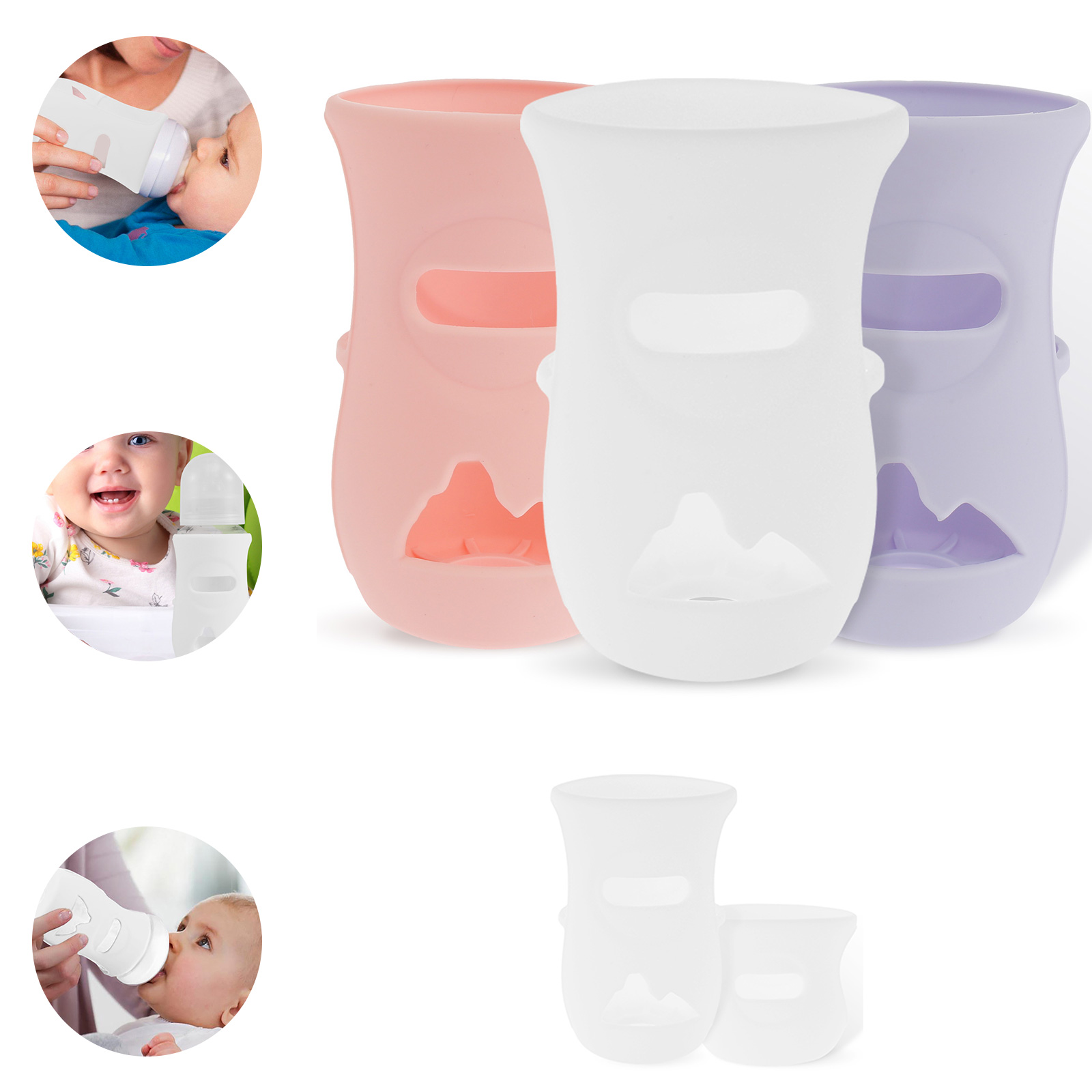 Baby Food Jar - Silicone Sleeves Silicone Baby Bottle Cover