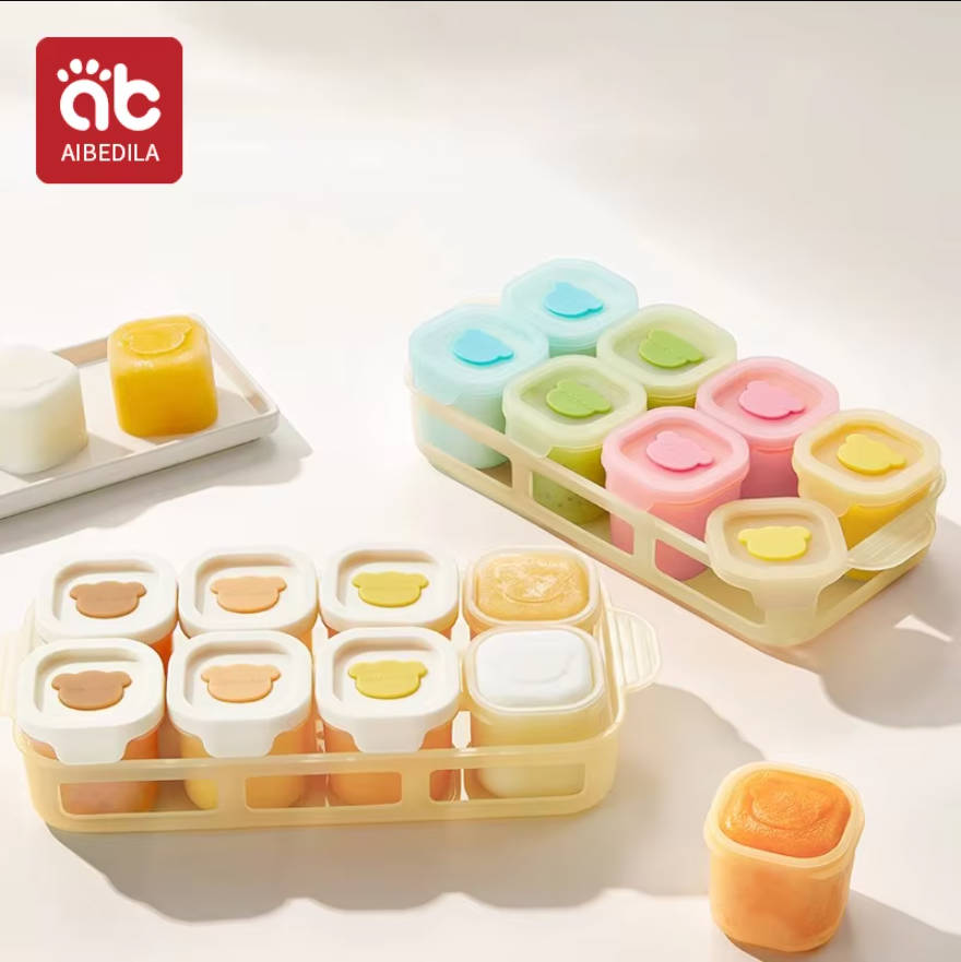 Baby Food Containers Glass - AIBEDILA Baby Silicone Food Freezer Tray