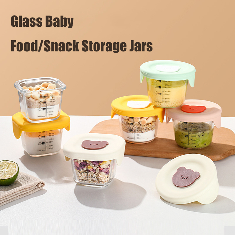 Baby Food Jar - 180ml Glass Baby Food Storage Jars