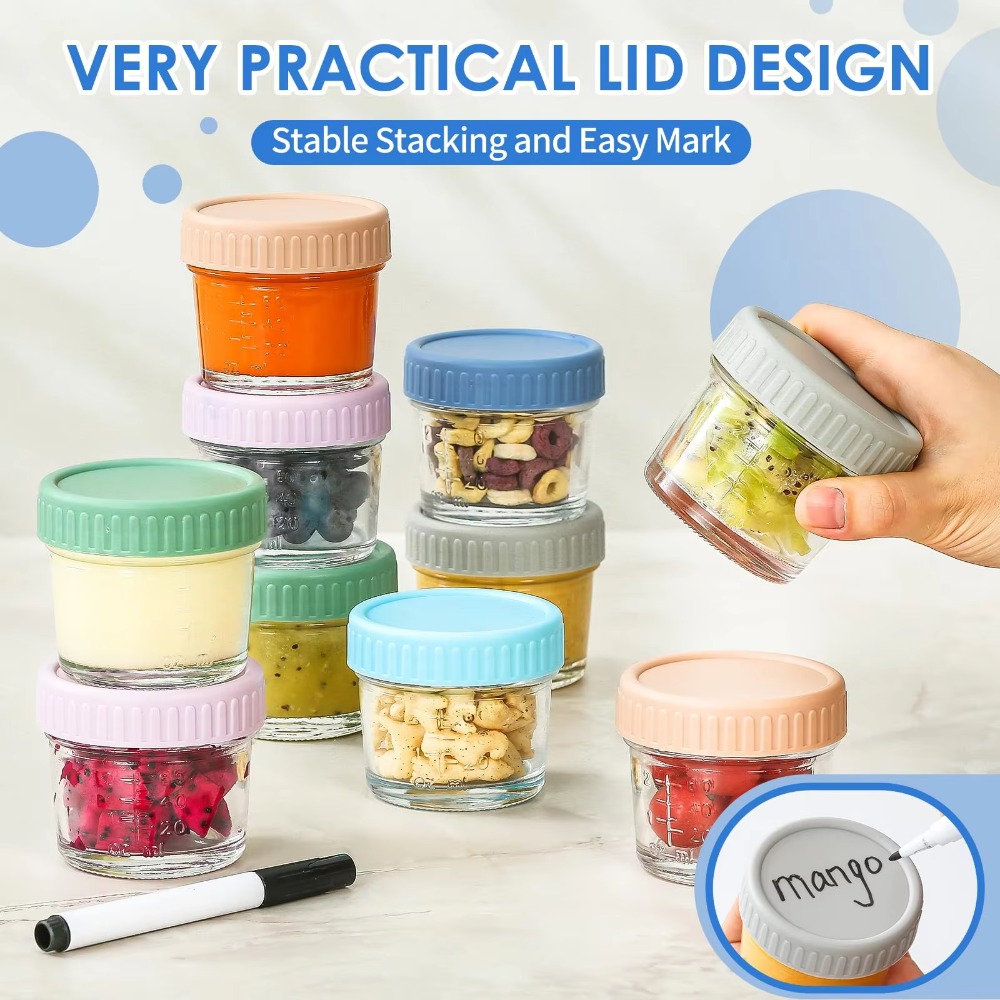 6pcs Mason Jar Glass Baby Food - Baby Food Containers Glass ulasan dan harga
