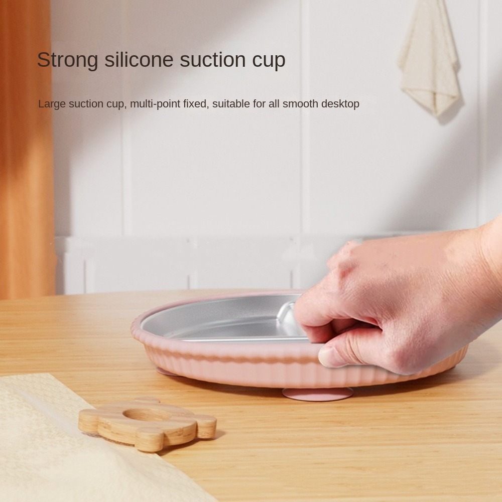 New Non-Slip Stainless Steel K - Plate Suction Toddler ulasan dan harga