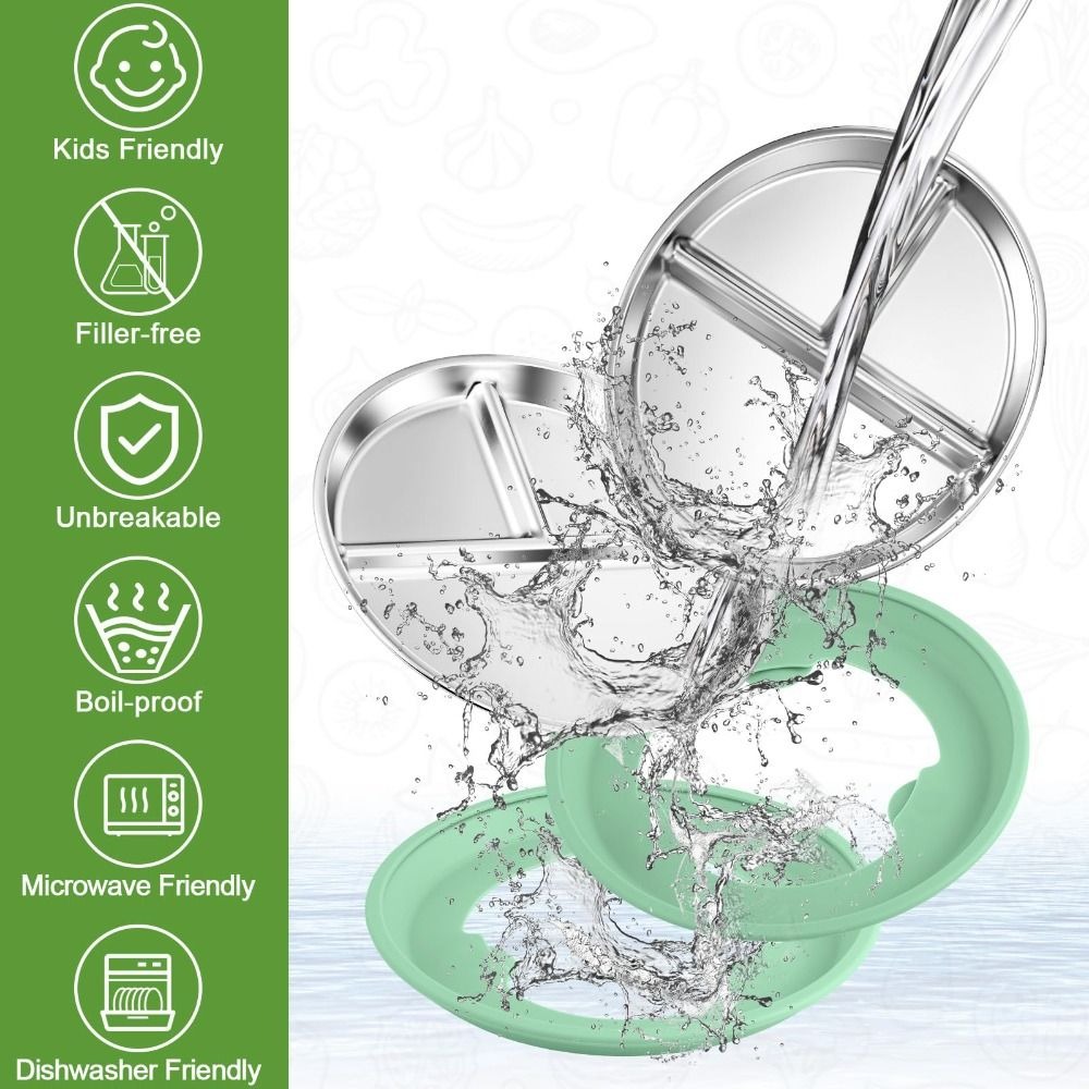New Non-Slip Stainless Steel K - Plate Suction Toddler ulasan dan harga