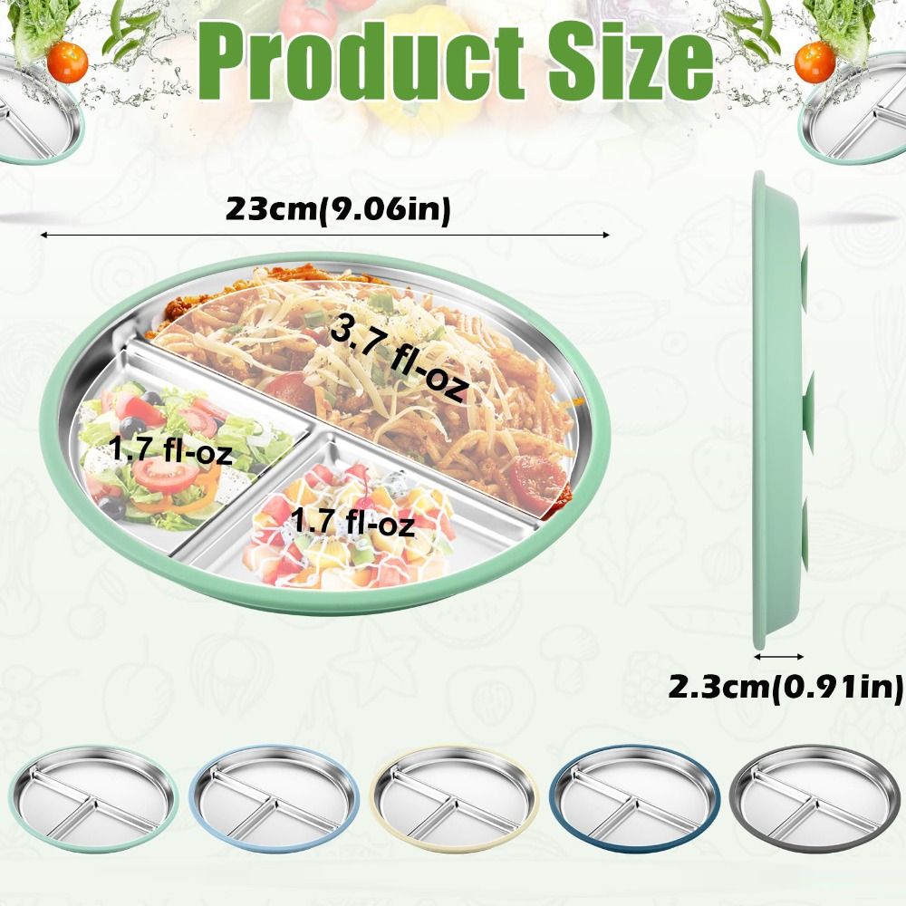 New Stainless Steel Plate with - Plate Suction Toddler ulasan dan harga