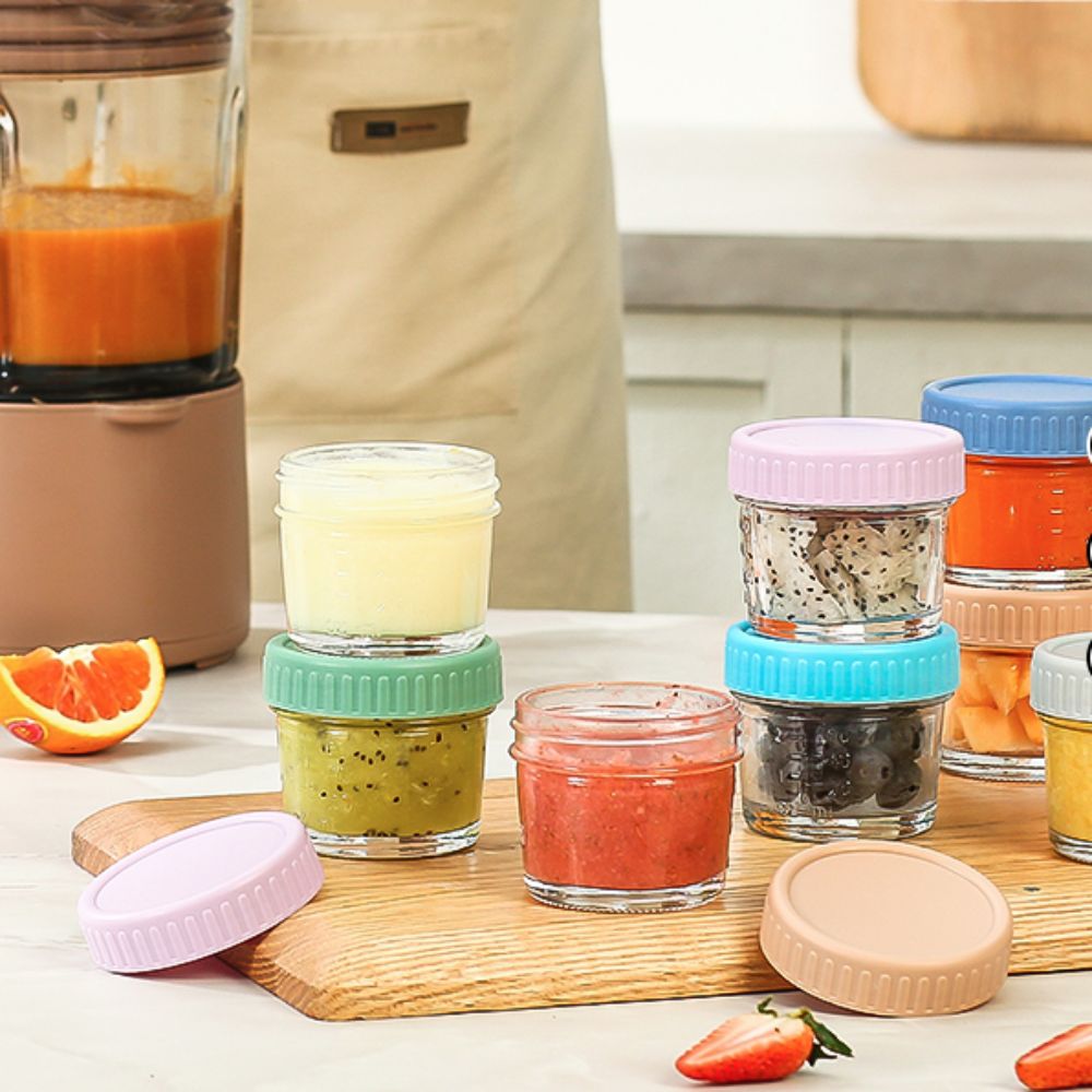 6pcs Multipurpose Glass Baby F - Baby Food Jar ulasan dan harga