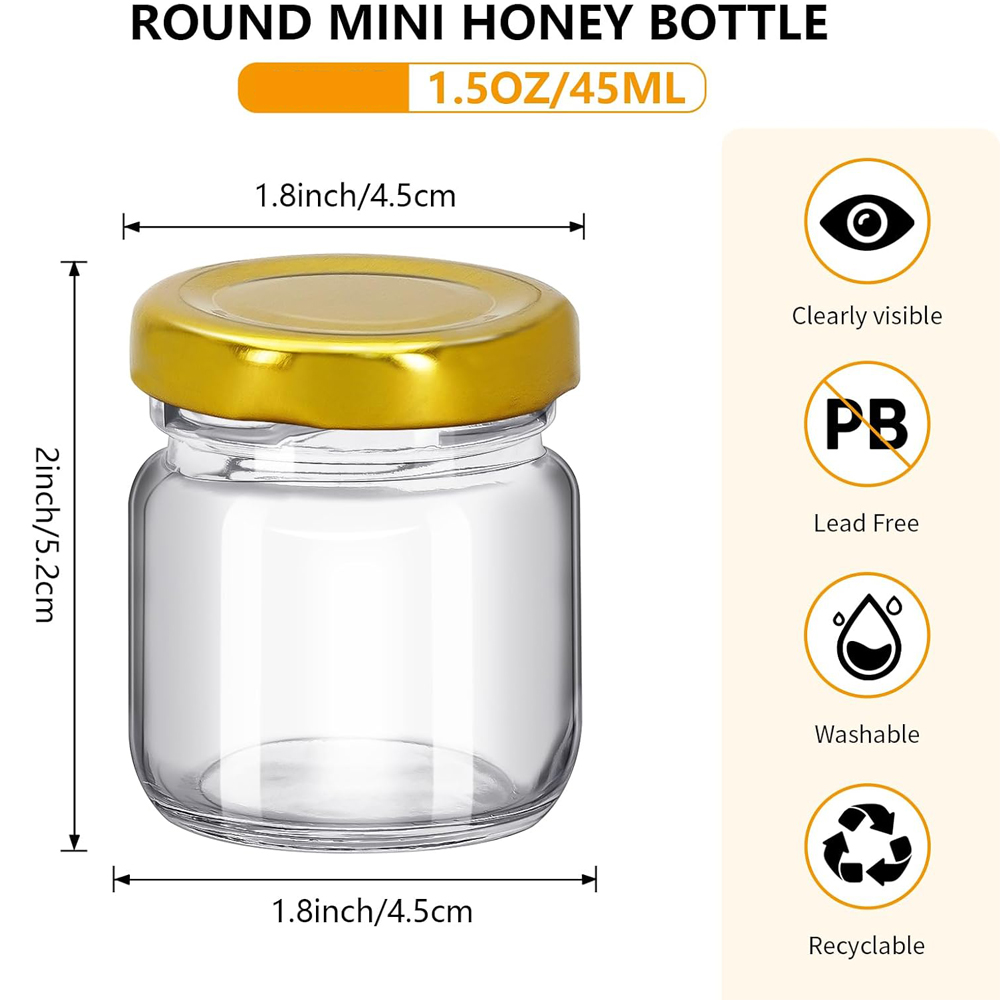 1.5 oz Round Mini Clear Honey  - Baby Food Glass Jars ulasan dan harga