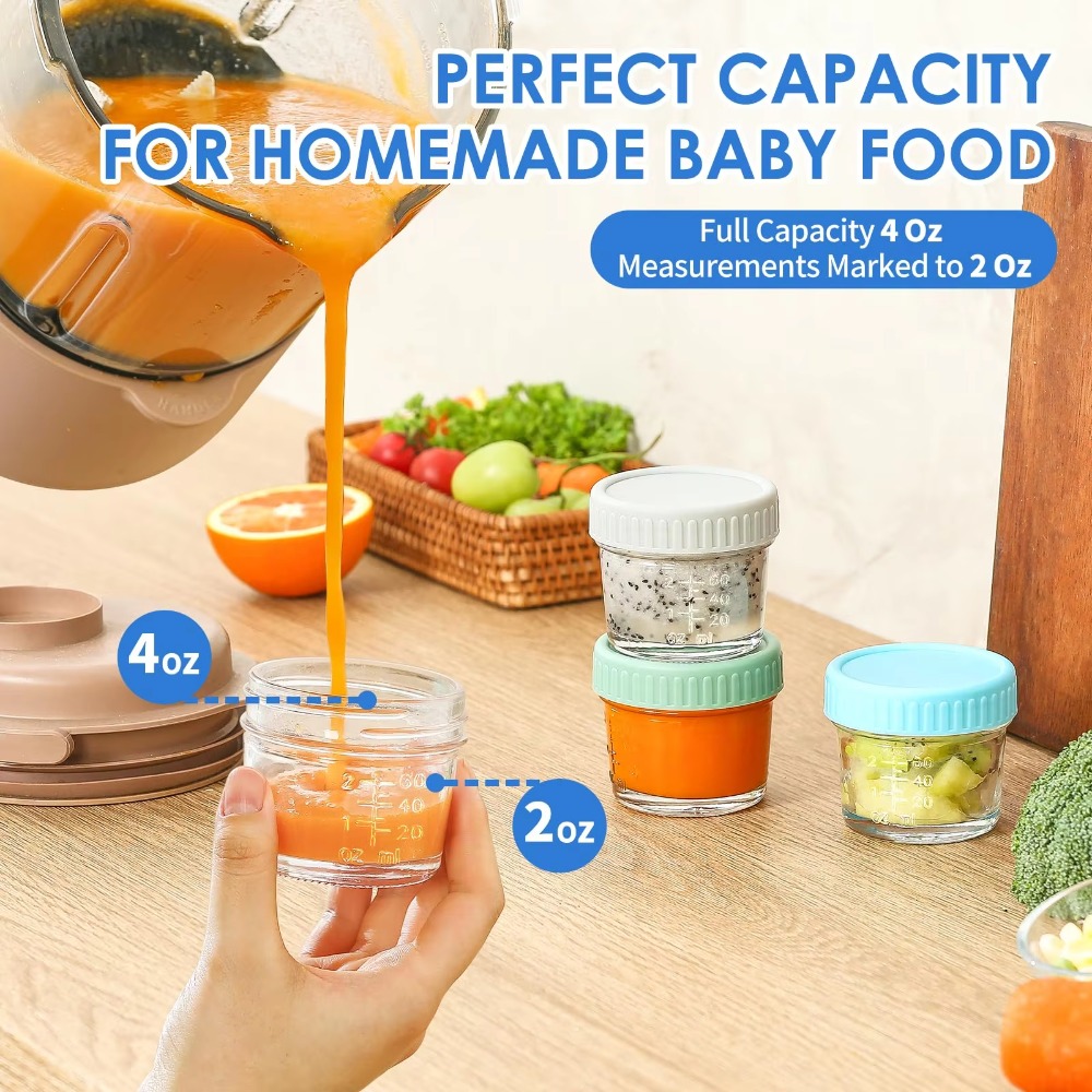 6pcs Multipurpose Glass Baby F - Baby Food Glass Jars ulasan dan harga