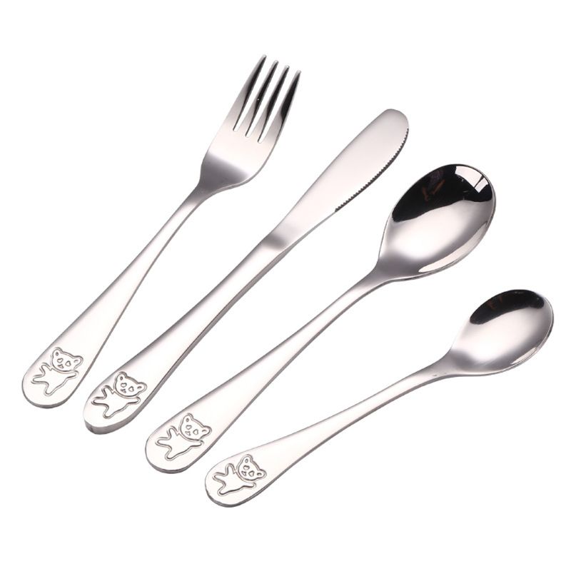 4 Pcs/set Baby Teaspoon Spoon  - Baby Food Knife Set ulasan dan harga