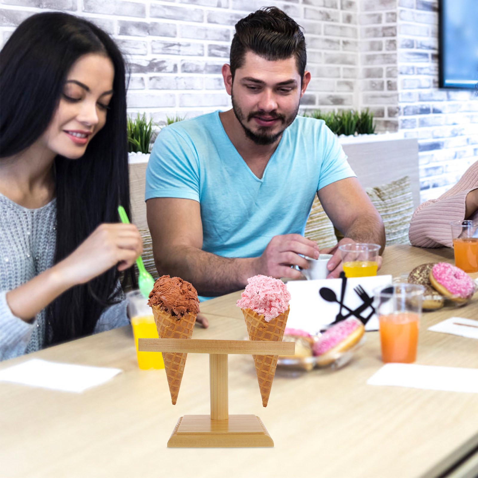 Wooden Ice Cream Cone Holder S - Baby Food Catering ulasan dan harga