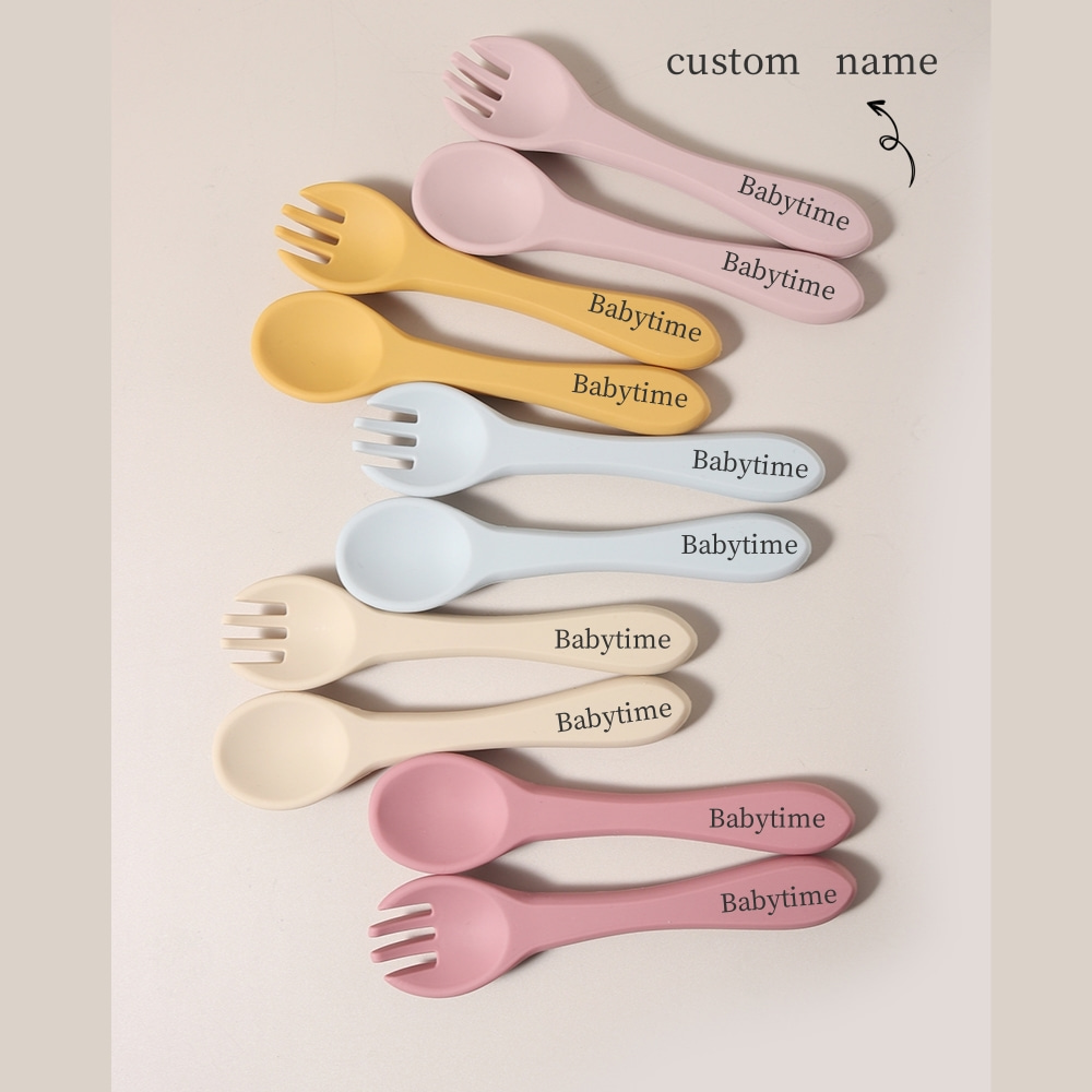 Custom Name 1 Pair Silicone Sp - Baby Food Guide ulasan dan harga