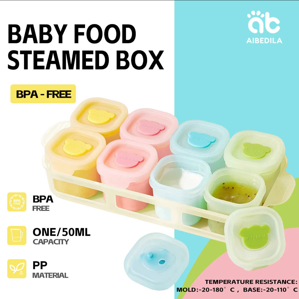 AIBEDILA Baby Silicone Food Fr - Baby Food Containers Glass ulasan dan harga