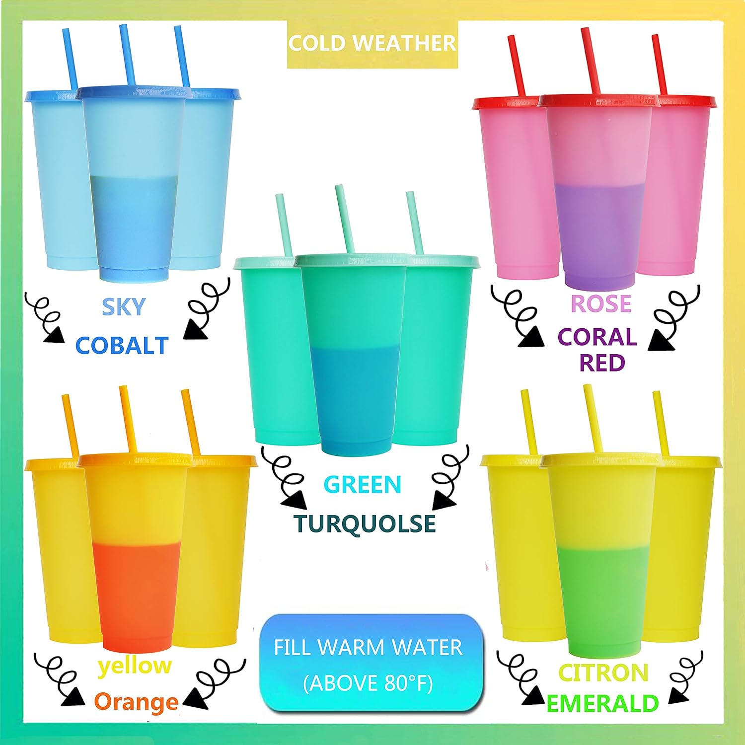 Pack of 3 Plastic Cute Cold Cu - Training Cup Straw ulasan dan harga