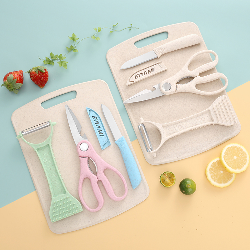 Wheat Straw Cutting Board Four - Baby Food Knife Set ulasan dan harga