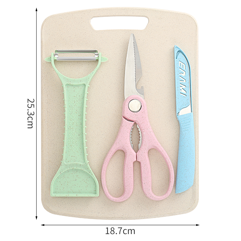 Wheat Straw Cutting Board Four - Baby Food Knife Set ulasan dan harga